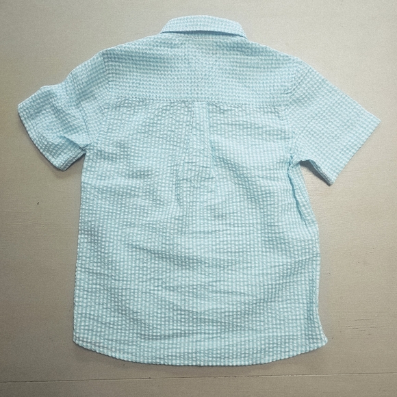 Boys Size 10 E• land Seersucker Short Sleeve Button Down - Picture 6 of 9